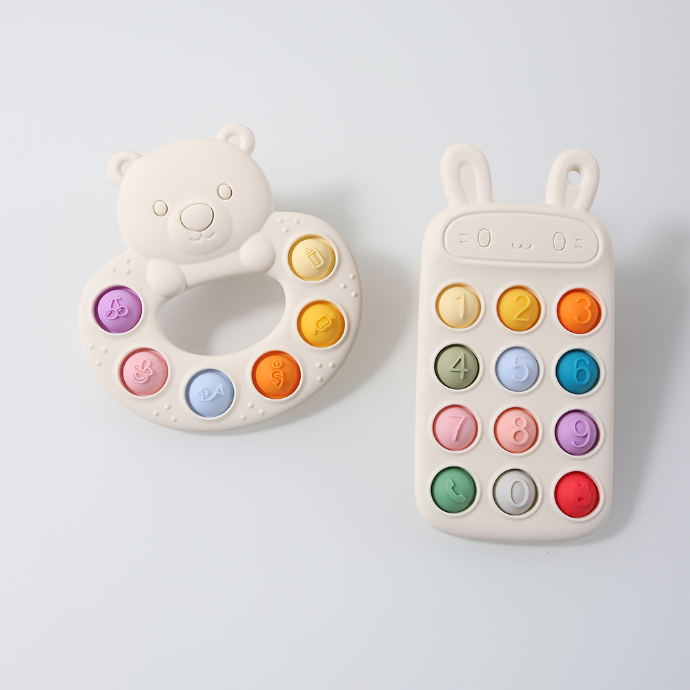 Baby Products Best - 2025 ใหม่เด็กหมีซิลิโคน Push Pop ยางกัด -