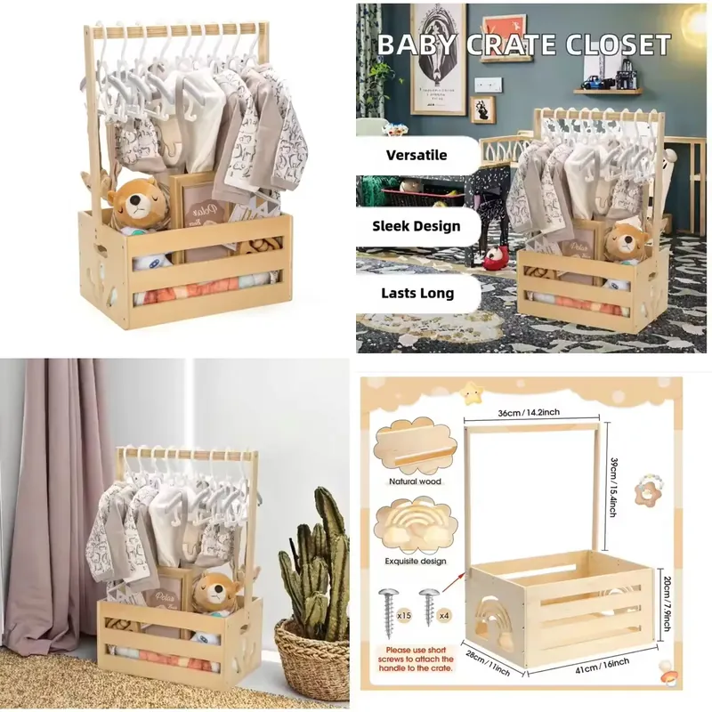 Baby Products Storage Box - กล่องเก็บของสำหรับเด็กอ่อนแบบปรับแต่งได้ ของขวัญสำหรับพ่อแม่มือใหม่ ดีไซน์ทันสมัยอเนกประสงค์ ผลิตจากไม้ธรรมชาติ