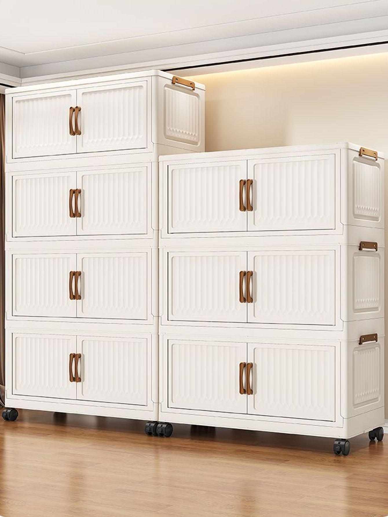 Baby Products Storage Box - ตู้เสื้อผ้าเด็กพลาสติกแบบพับได้ ไม่ต้องติดตั้ง หลายชั้น สำหรับเก็บเสื้อผ้าในบ้าน ห้องนั่งเล่น ห้องนอน