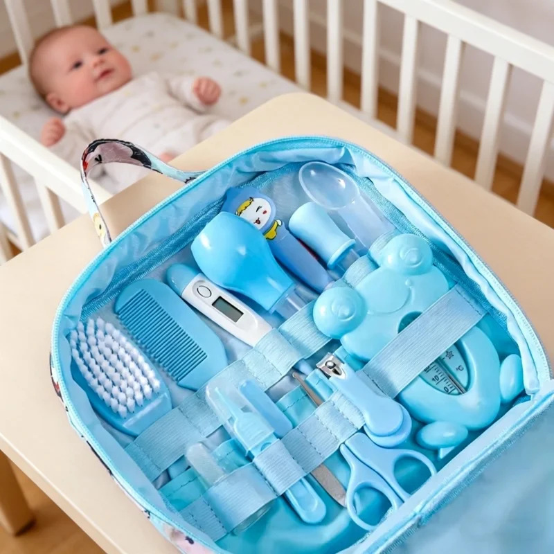Baby Products Kit Set - ชุดดูแลทารกแรกเกิด 13 ชิ้น พร้อมถุงเก็บ ที่ดูดน้ำมูก กรรไกรตัดเล็บ