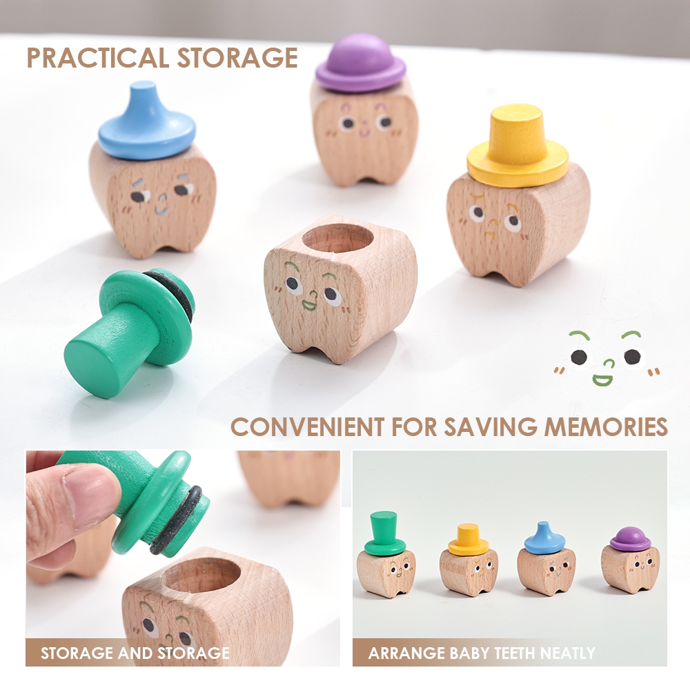 4 ชิ้นชุดฟันเด็กกล่องไม้ทารกนม - Baby Products Storage Box บทวิจารณ์และราคา